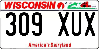 WI license plate 309XUX