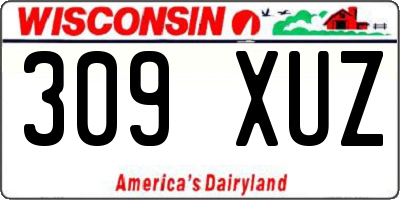 WI license plate 309XUZ