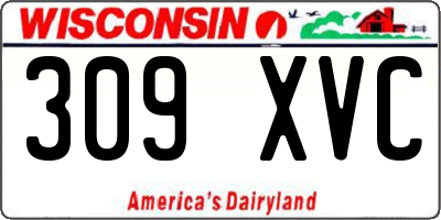 WI license plate 309XVC