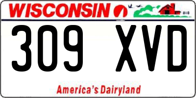WI license plate 309XVD