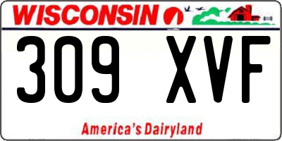 WI license plate 309XVF