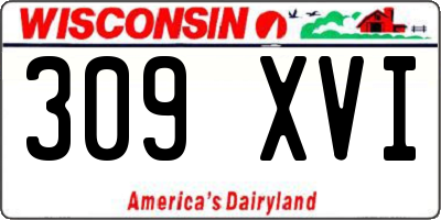 WI license plate 309XVI