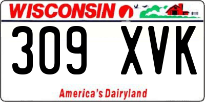 WI license plate 309XVK