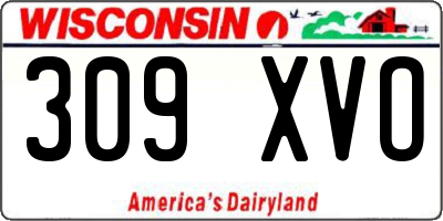 WI license plate 309XVO