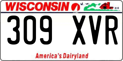 WI license plate 309XVR