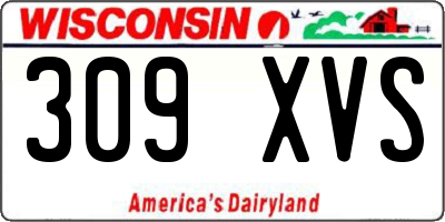 WI license plate 309XVS