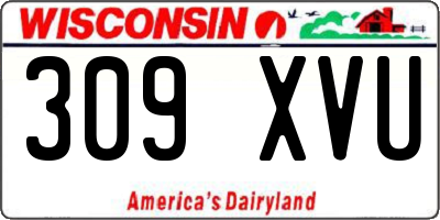WI license plate 309XVU