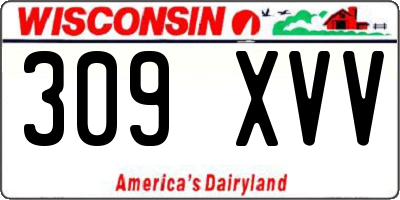 WI license plate 309XVV