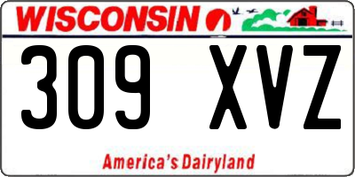 WI license plate 309XVZ