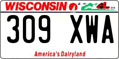 WI license plate 309XWA