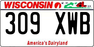 WI license plate 309XWB