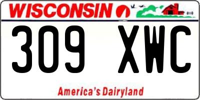 WI license plate 309XWC