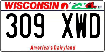 WI license plate 309XWD