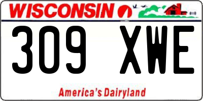 WI license plate 309XWE