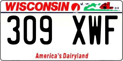WI license plate 309XWF