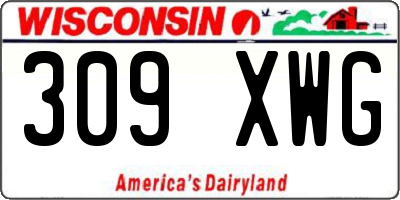 WI license plate 309XWG