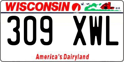 WI license plate 309XWL