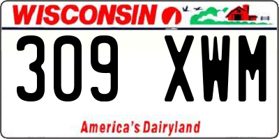 WI license plate 309XWM