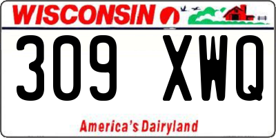 WI license plate 309XWQ
