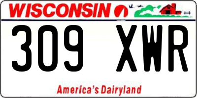 WI license plate 309XWR