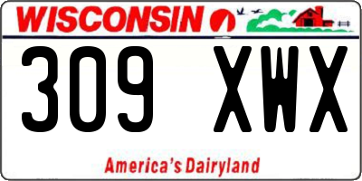 WI license plate 309XWX