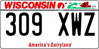 WI license plate 309XWZ