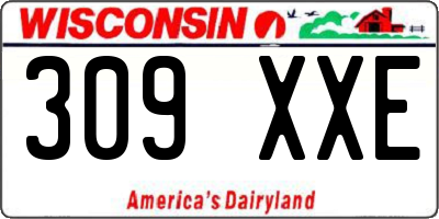 WI license plate 309XXE