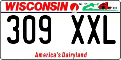 WI license plate 309XXL
