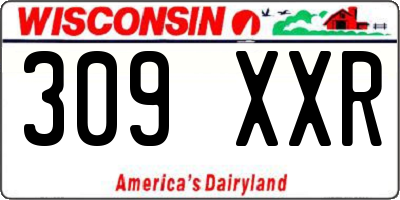 WI license plate 309XXR