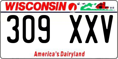 WI license plate 309XXV