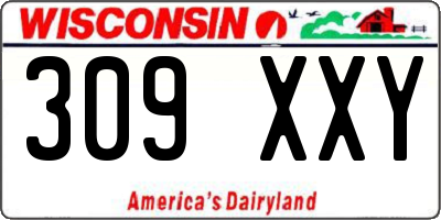 WI license plate 309XXY