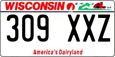 WI license plate 309XXZ