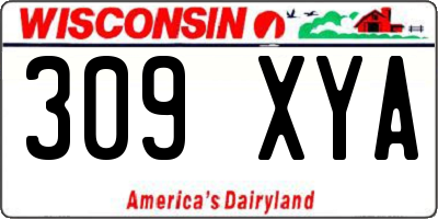 WI license plate 309XYA