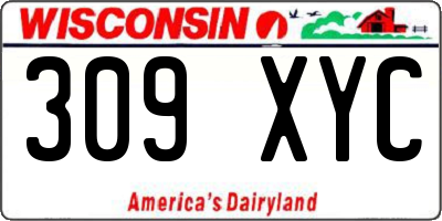 WI license plate 309XYC