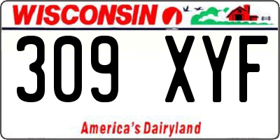 WI license plate 309XYF