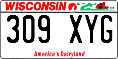 WI license plate 309XYG