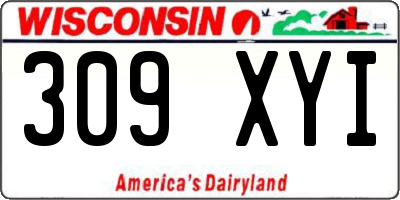 WI license plate 309XYI
