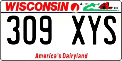 WI license plate 309XYS