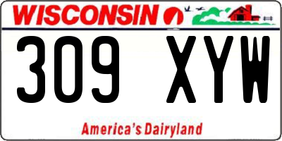 WI license plate 309XYW