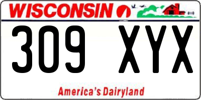 WI license plate 309XYX