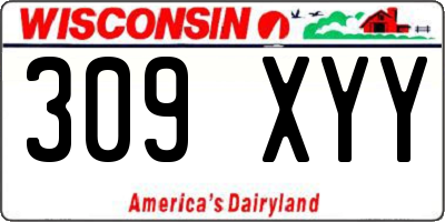 WI license plate 309XYY