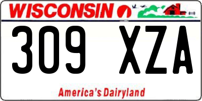 WI license plate 309XZA