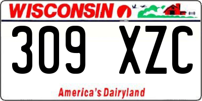 WI license plate 309XZC