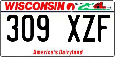 WI license plate 309XZF