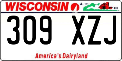 WI license plate 309XZJ