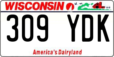 WI license plate 309YDK