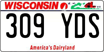 WI license plate 309YDS