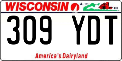 WI license plate 309YDT