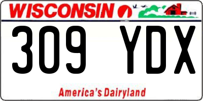 WI license plate 309YDX