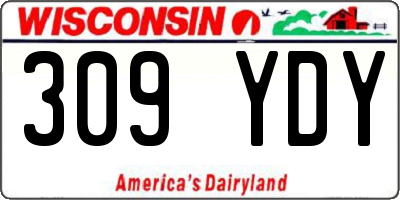 WI license plate 309YDY